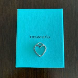 New Tiffany White Gold Large Open Heart Pendant